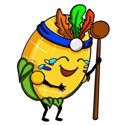a pineapple, corn, pineapple emoticon