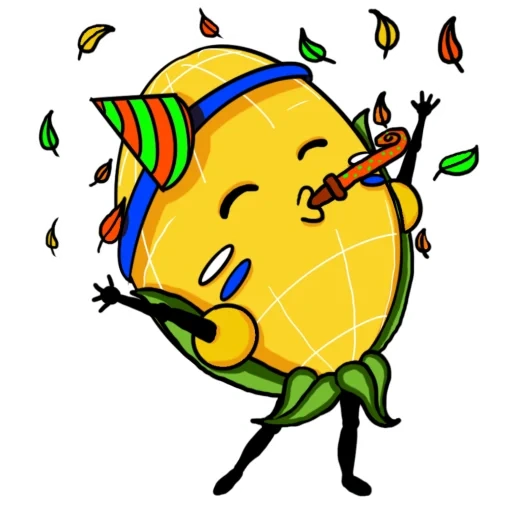 lemonchik, corn, characters, stickers lemonchik