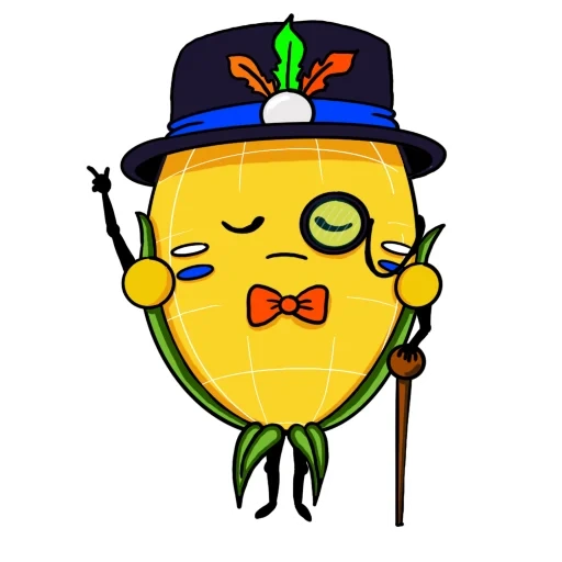menino, milho, personagem, sr limão, cartoon limão