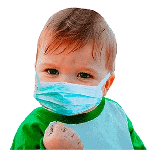 emoji, filho, uma criança com uma máscara médica, máscara médica