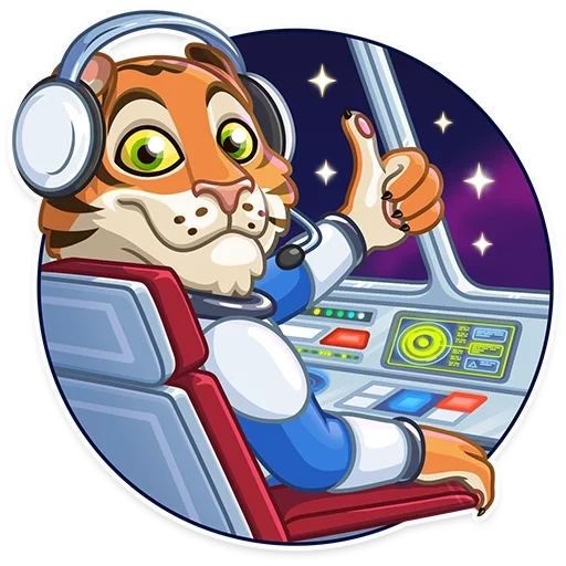 tiger, and space, cosmic tiger, the pilot of the spaceship