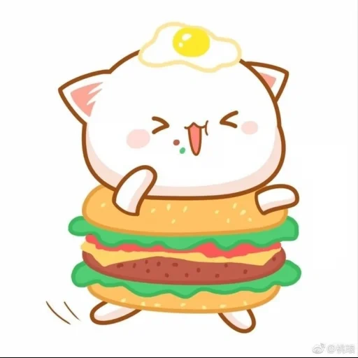 katiki kavai, kucing kawaii, kucing kawaii, gambar kawaii yang lucu, kawai kotik hamburger