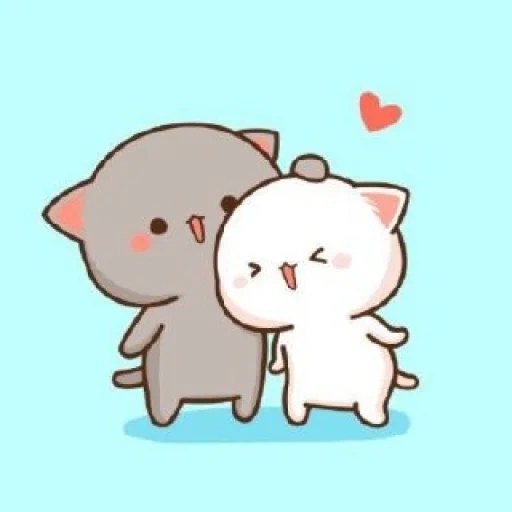 gambar sayang itu lucu, gambar lucu sapi, gambar kucing lucu, love cats kawaii, kawaii kucing pasangan