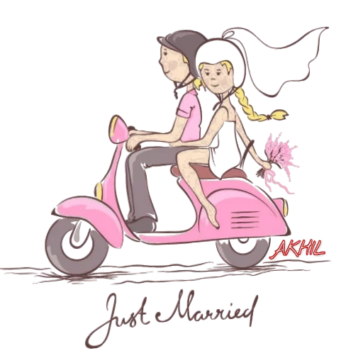 un par de ilustraciones, idioma idioma idioma idioma idioma, ilustración vectorial, dos patrones de motocicleta, patrón de la motocicleta de la novia y el novio