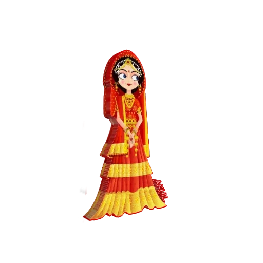 indian wedding, mariage indien, mariée indienne, motif de mariée indienne, costume national indien de dessin animé