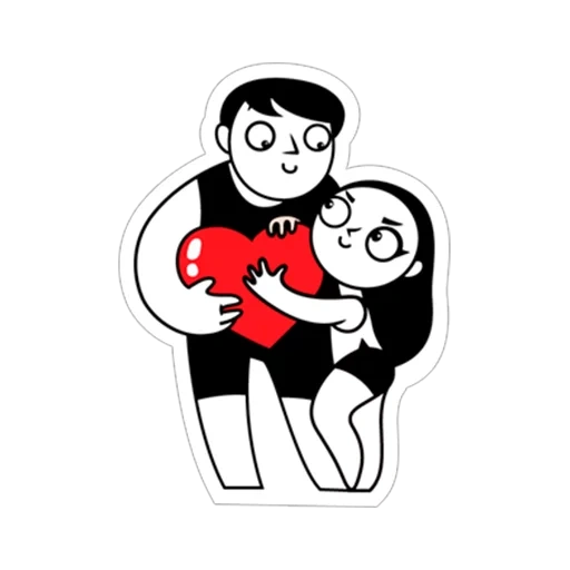 love, a couple, lovers, lovers, black and white stickers of lovers