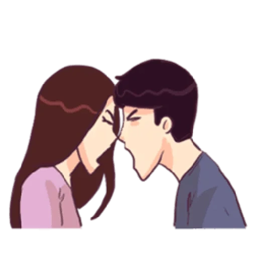 casais, beijo, um casal, um casal de anime, anime em um casal