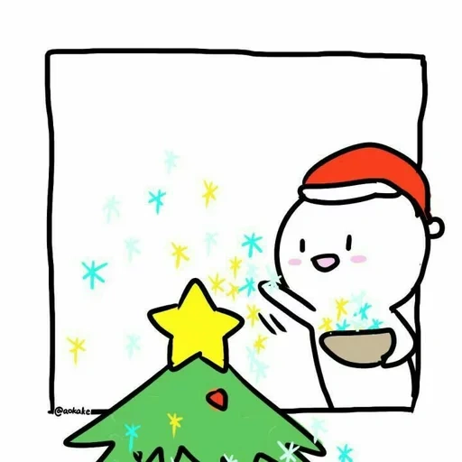 aokake, diagrama de vapor, tesoura de árvore de natal, padrão bonito, fotos de ano novo fofas