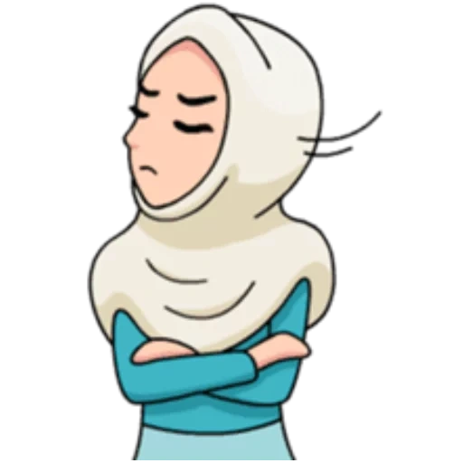 jovem, garota hijabe, desenho muçulmano, das crianças muçulmanas, saudações muçulmanas
