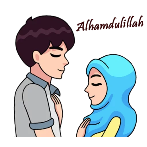 islámico, dibujos animados de hijab, parejas musulmanas, pareja musulmana, dibujo de pareja musulmana