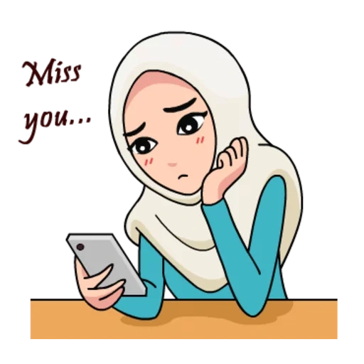 mujer joven, dibujos animados de hijab, musulmán, meme musulmán, dibujo musulmán