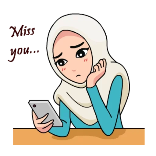 wanita muda, kartun hijab, muslim, meme muslim, gambar muslim