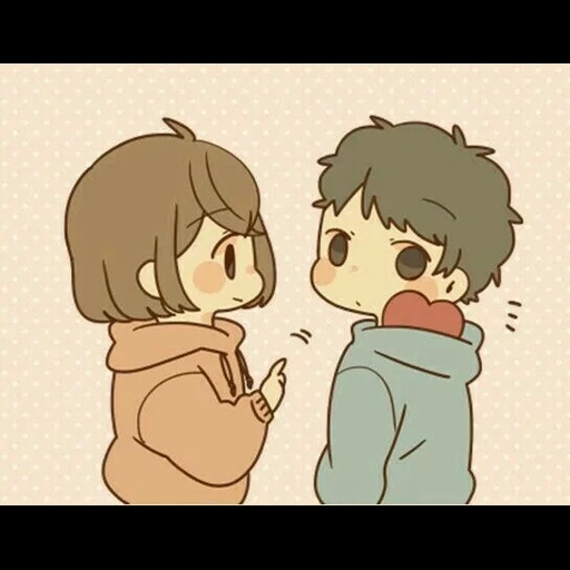 figura, pareja de chibi, frank remark, hermosa pareja de animación, patrón lindo de animación