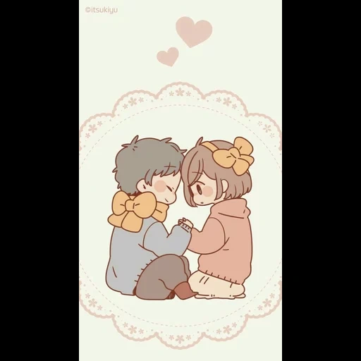 anime mignon, couples d'anime, couples mignons d'anime, patterns d'anime mignons, anime couple anime art chibi