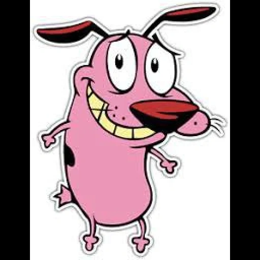 a cowardly dog, a timid dog, courage is a cowardly dog, fictional character, brave and cowardly dog stickers
