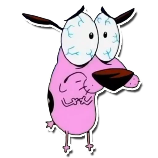 courage, pink dog, timid courage, a timid dog, courage is a cowardly dog