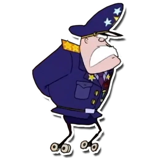 il maschio, poliziotto, una bacchetta di poliziotti, poliziotto di cartoni animati, gli eroi dei cartoni animati sono agenti di polizia
