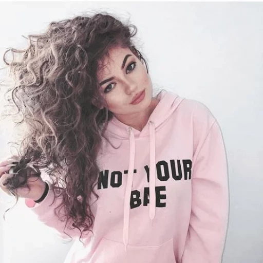 kudri, dytto, wanita muda, rambut keriting, potongan rambut rambut geraya