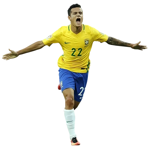 brazil, neymar football player, philippe coutinho, coutinho without background, coutinho team of brazil