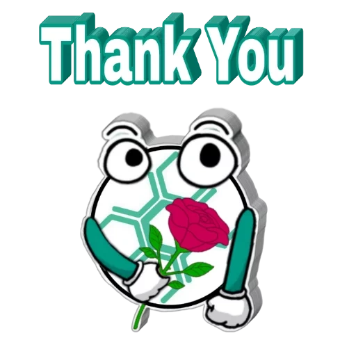 thank you, animals, frog sticker, english version