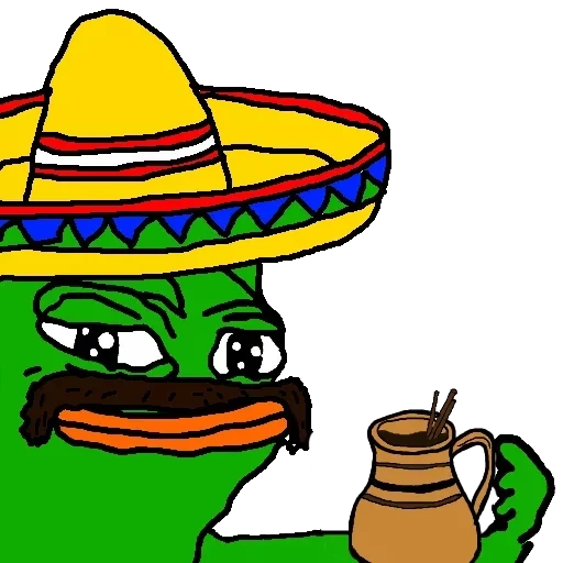 el pepe, peeposcoot, grincer des dents, pepe mexicain, takos mexico sombrero