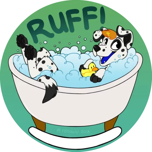 mandi, dalmatian, anjing itu lucu, dog dalmatin, mandi kartun