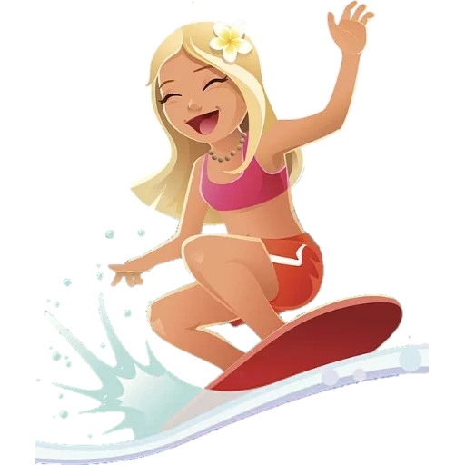 девушка, девушка серфе, девушка серфер, 3 серфера мультиков, мультяшная девушка сёрфинг