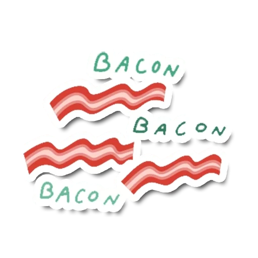 texte, lard, lard, vecteur de bacon, logo bacon