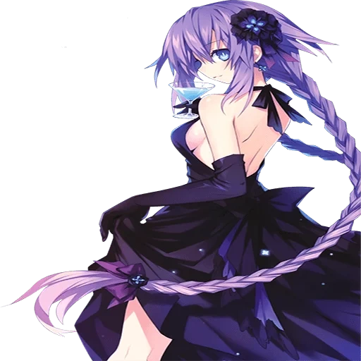 menina anime, netunia de hiperdimensão, vestido de coração roxo de neptunia, figura da hyperdimension neptunia, hyperdimension neptunia victory purple_heart