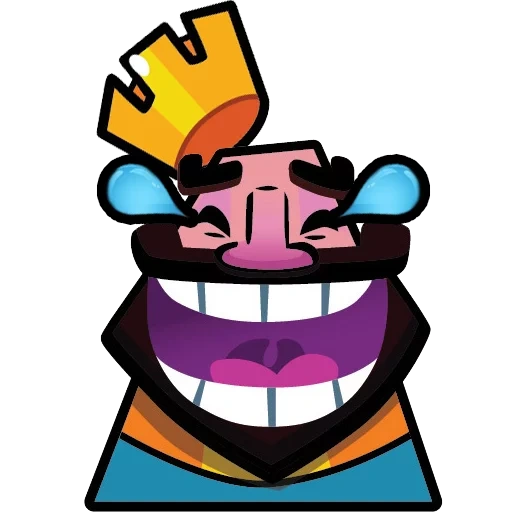 rush royal, altavoz de piano, clash royale, king expresión boca de campana de piano, la expresión de piano en forma de trompeta se rió