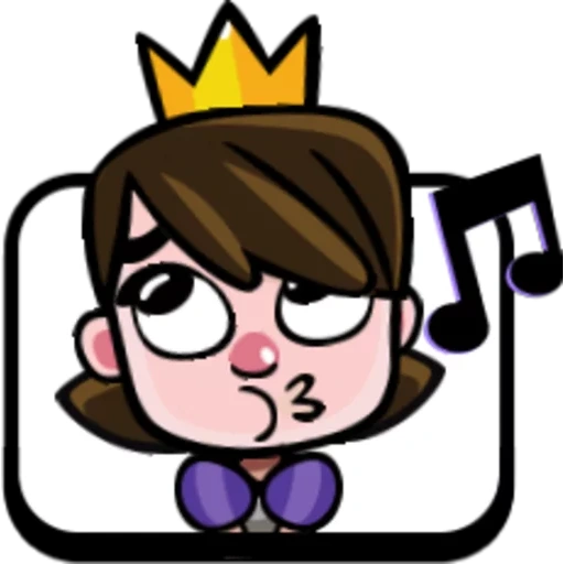 clash royale emotes, klesh princess triangle emoji, princess trumpet flower piano expression, conflict royal expression princess