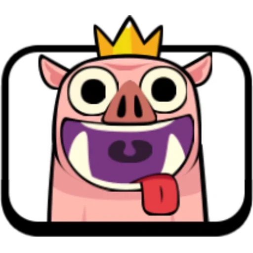 clash royale, bentrok royale, emoji klzhsh royal pig, babi emoji piano cakar, raja dengan buku emote clash royale