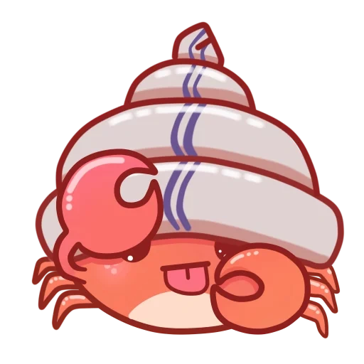 krabbe, führen, die krabbe schläft, kawai krabik