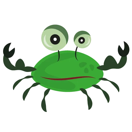 krabbe, grüne krabbe, krabbenclipart, scherzhaftes kollidisch, krabbenillustration