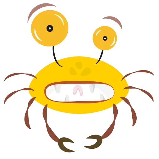 crabe, crub est drôle, croûte de soirs, petit crabe, illustrations vectorielles