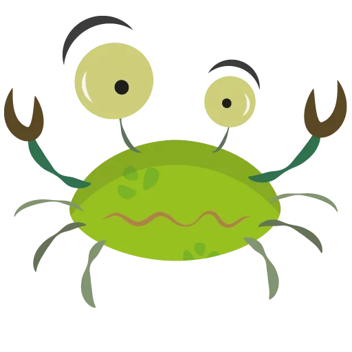 crabe, crabe mignon, croûte de soirs, illustration de crabe, crave des dessins mignons