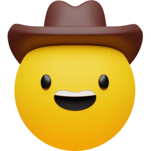 chapeau emoji, emoji smilik, emoji face, emoji cowboy, emoji