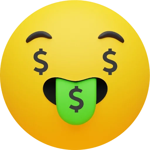 emoji money, 3d smiley dollar, smiley dollar, cash smiley, money