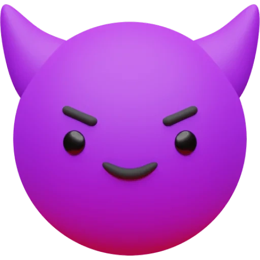 emoji violet demon, emoji demon, stiker emoji, emoji, emoji devil