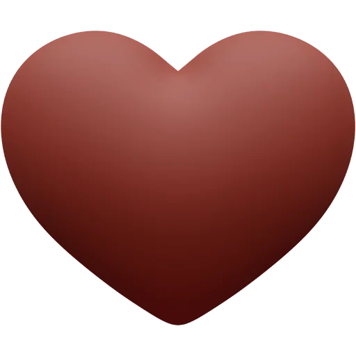 hati merah, hati coklat, hati kecil, brown heart of emoji, brown heart