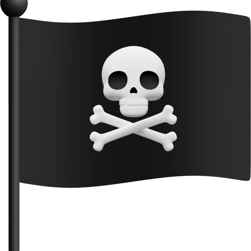 пиратский флаг эмодзи, пиратский флаг смайл, пиратский флаг маленький, эмоджи, пиратский флаг