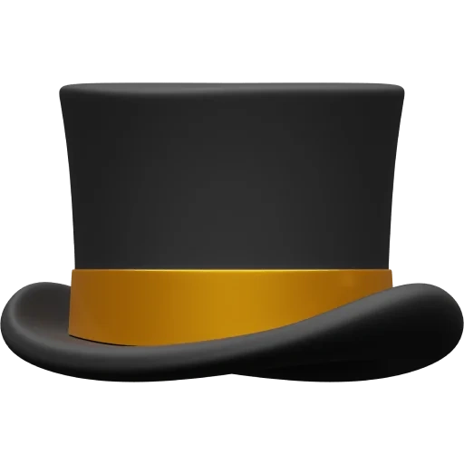 emoji chapéu, emoji no cilindro, chapéu cilindro, chapéu de chapéu em emoji como