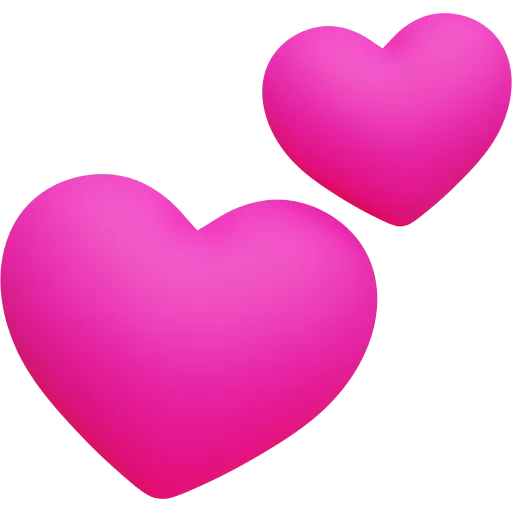 сердце, сердце эмодзи, розовые сердца, красное сердце, два сердца