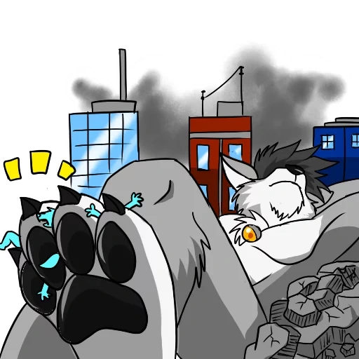 anime, o anime é engraçado, foot cheirando peludo, cidade de furri giants, furry dorme um triste