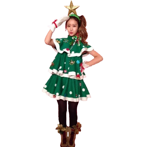 disfraz de primer, chica con un traje de un árbol de navidad, disfraz de árbol de navidad de la niña, traje para niños del árbol de navidad, el disfraz del árbol de navidad de año nuevo