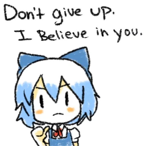 anime, la mattina, pattern carini anime, touhou hisoutensoku, cirno don't give up i believe in you