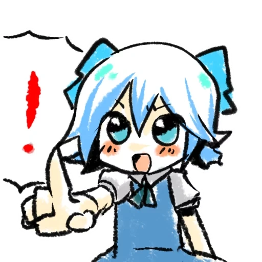 cirno touhou, i personaggi degli anime, la parete rossa dietro la testa di sirno, touhou hisoutensoku