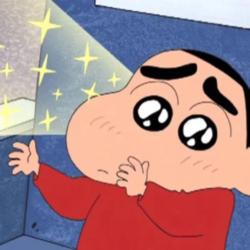 star field, the boy, cartoons, shin chan, pretty please