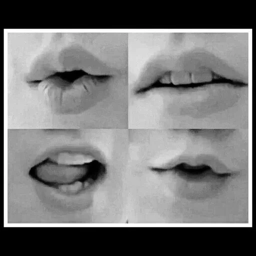 bibir, anak, bibir bibir, emosi bibir, gambarlah bibir