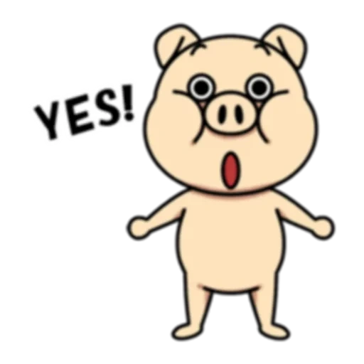 yes, pig, dancing pig, angry pig vector, cartoon pig